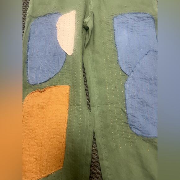 Free People Sandrine Rose Patchwork Boho Grunge Denim Jumpsuit S Festival NWT - Picture 5 of 6